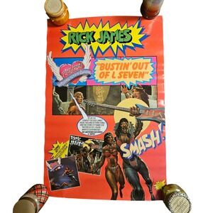 Rick James Bustin' Out Of L Seven Vintage 1979 Promo Album Poster Motown Funk